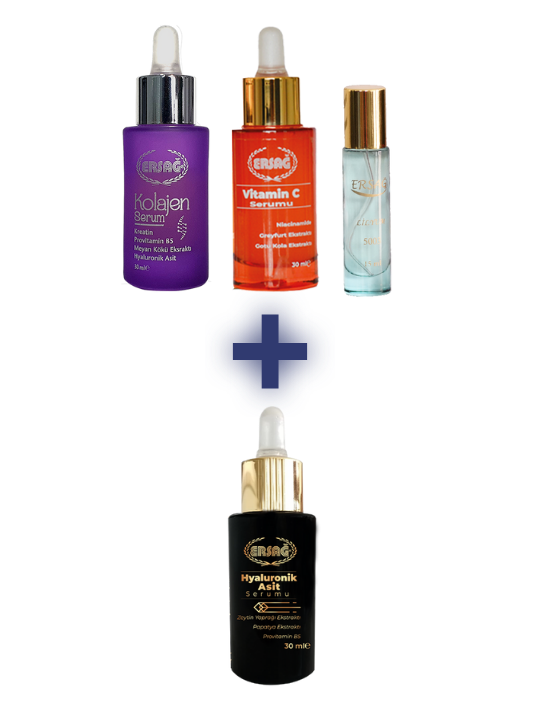 KOLAJEN SERUM 30 ML, VTAMN C SERUMU 30 ML, LLYUM KADIN PARFM 15 ML ALANA HYALURONK AST SERUMU 30 ML HEDYE